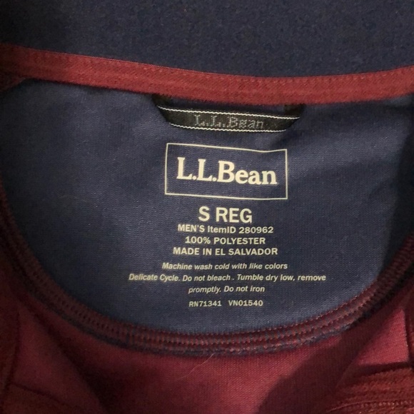 L.L. Bean red fleece pullover size small - Picture 3 of 4